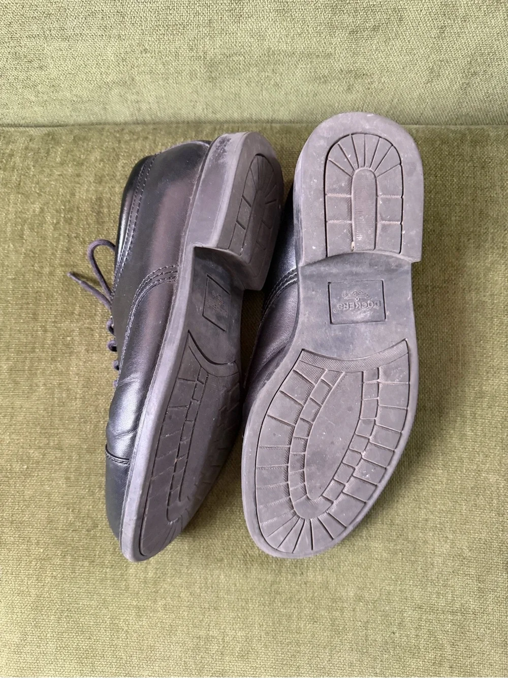 Dockers Black Leather Cap-Toe Derby Shoes